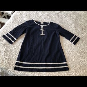 Kate Spade Nautical Cover Up or Blouse Navy Blue M